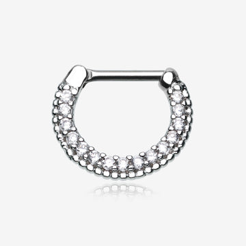 Sparkle Essentia Multi-Gem Dainty Septum Clicker-Clear Gem